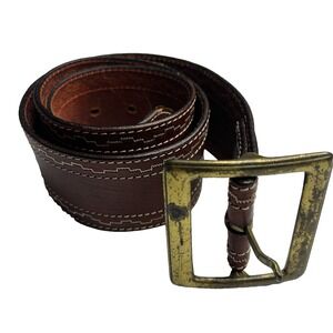 Vtg Women Made In Italy Red Leather Belt Small Western‎ Rodeo Patina